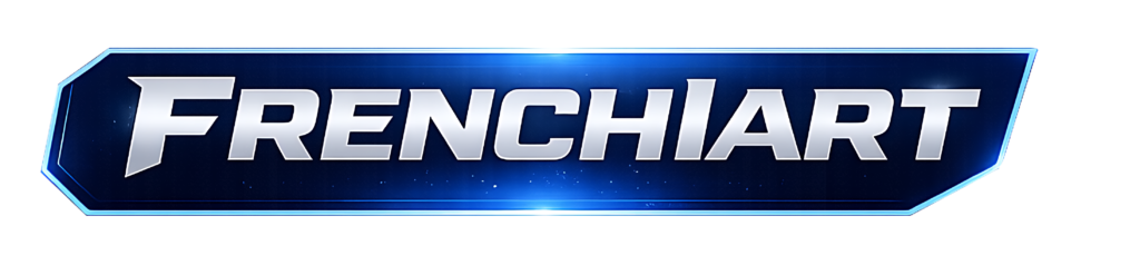 Logo officiel FrenchIArt style futuriste bleu et blanc