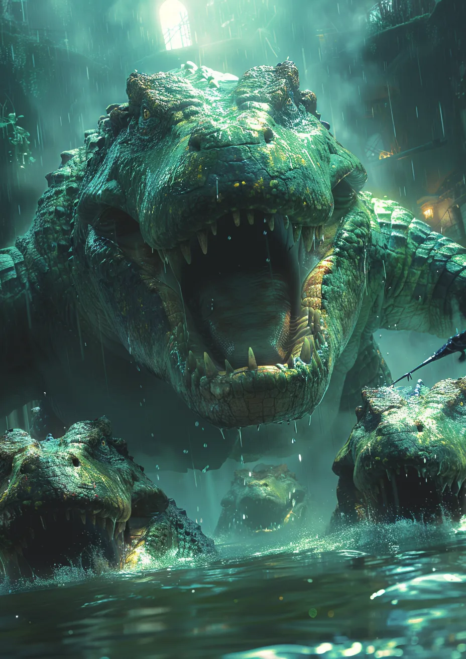 Metal Poster 29.7cm x 42cm Frenchiart crocodile film Dinosaure Faune Wildlife Animali selvatici Fauna Tierwelt Snout Hocico Schnauze Muso Museau Película Tooth Zahn Diente Dent Dente Extinction Extinción Aussterben Estinzione Dinosaur Dinosaurio Dinosaurier Dinosauro Crocodiles Alligators Saltwater crocodile Cocodrilo Caimanes Cocodrilo de agua salada Krokodil Krokodile Alligatoren Coccodrillo Alligatori Coccodrillo d'acqua salata Crocodili Crocodile d'eau salée Salzwasser Krokodil Thumbnail 1