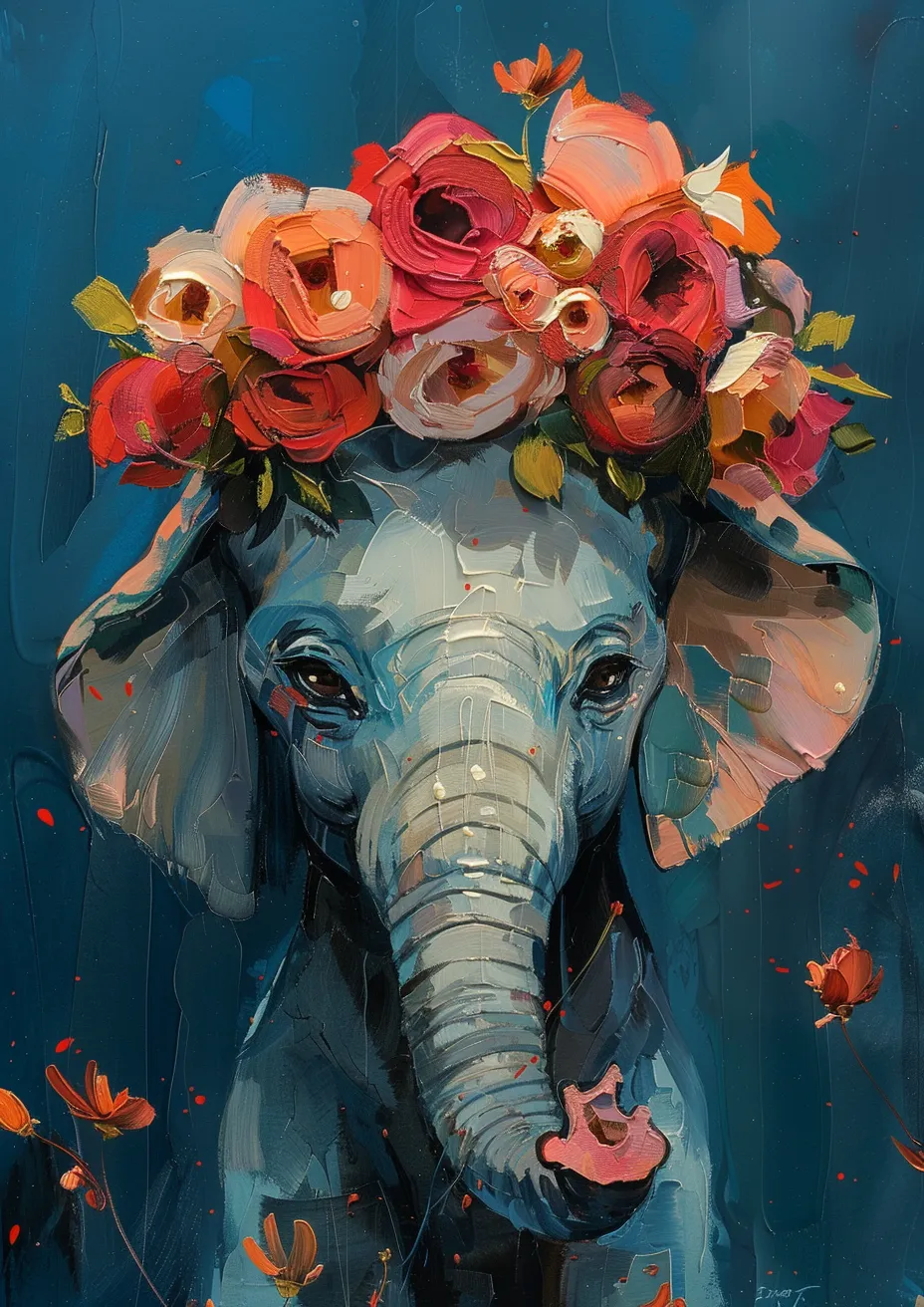 Metal Poster 29.7cm x 42cm Frenchiart elephant Pink Rose Rosa Paint Malen Modern art Arte moderno Art moderne Arte moderna Pintar Colore Peinture Pintura de acuarela Pittura ad acquerello Aquarellmalerei Watercolor painting Acrylic paint Peinture acrylique Acrylfarbe Pintura acrílica Vernice acrilica Cut flowers Floristry Floristería Floristik African elephant Indian elephant Éléphant indien Elefante africano Elefante indio Elefante Afrikanischer Elefant Indischer Elefant Elefant elefante indiano Fleuriste Peinture aquarelle Couper les fleurs Cortar flores Blumen schneiden Fiori tagliati Floristico Éléphant africain Thumbnail 1