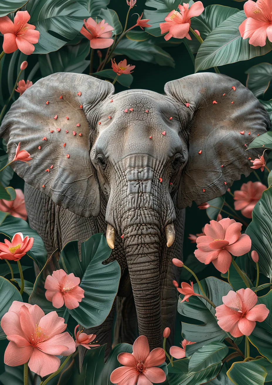 Metal Poster 29.7cm x 42cm Frenchiart elephant Pink Rose Rosa Petal Pétale Pétalo Blütenblatt Planta con flores Plante à fleurs Flowering plant Geraniums Geranios Geranien Gerani Botanical garden Jardin botanique Jardín botánico Botanischer Garten Giardino botanico African elephant Indian elephant Éléphant indien Elefante africano Elefante indio Elefante Afrikanischer Elefant Indischer Elefant Elefant elefante indiano Blütepflanze Pianta fiorita Éléphant africain Thumbnail 1