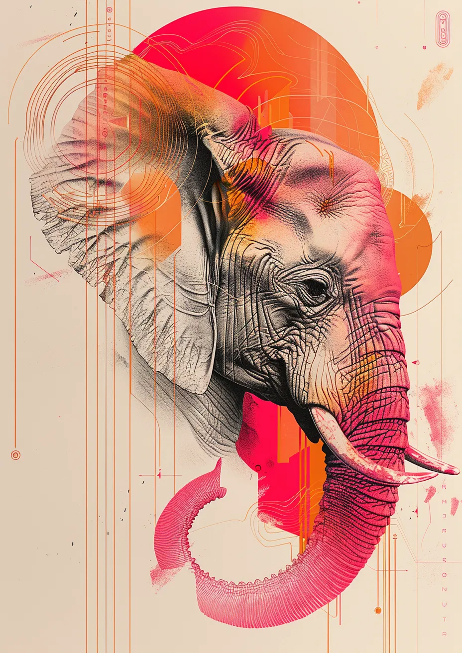 Metal Poster 29.7cm x 42cm Frenchiart elephant art illustration Paint Malen Modern art Arte moderno Art moderne Arte moderna Pintar Colore Peinture Visual arts Arti visive Bildende Kunst Arts visuels Artes visuales Ilustración Illustrazione Arte Kunst Arbeitstier Animal de travail Animale da lavoro Working animal Colmillo Zanna Tusk African elephant Indian elephant Éléphant indien Elefante africano Elefante indio Elefante Stoßzahn Afrikanischer Elefant Indischer Elefant Elefant elefante indiano Animal que trabaja Défense de la défense Éléphant africain Thumbnail 1