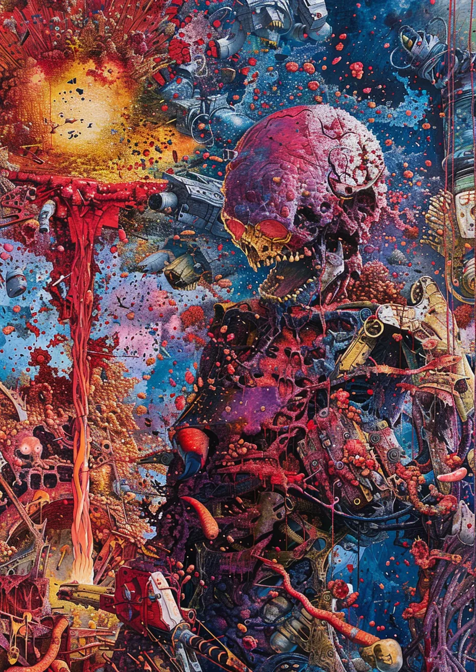 Metal Poster 29.7cm x 42cm Frenchiart Red art Paint Malen Modern art Arte moderno Art moderne Arte moderna Pintura de arte Art Paint Pintar Colore Peinture Visual arts Arti visive Graphique Bildende Kunst Arts visuels Grafica Artes visuales Grafik Gráficos Graphics Ficción Fiktiver Charakter Fiction Fictional character Fiktion Painting Arte Pittura Malerei Cuadro Kunst Rot Rouge Rosso Rojo Vernice d'arte Caractère fictif Carattere immaginario Carácter ficticio Art Farbe Peinture d'art Thumbnail 1