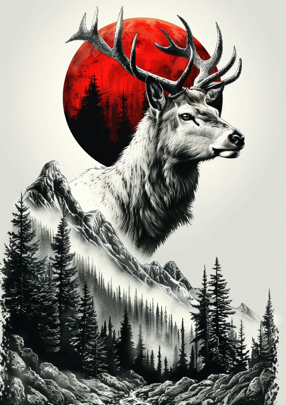 Metal Poster 29.7cm x 42cm Frenchiart horn Black and white Faune Wildlife Animali selvatici Fauna Tierwelt In bianco e nero Snout Hocico Schwarz und Weiß Schnauze Muso Noir et blanc Museau En blanco y negro Natural material Matériau naturel Material natural Materiale naturale Natürliches Material Antler Deer Reindeer Ramure Corne Cerf Renne Cuerno Bocina Ciervo Reno Geweih Reh Ren Corna Corno Cervo Renna Elk Wapiti Alce Elch Barren-ground caribou Caribú de tierra estéril Caribou foncé Kargen Karibu Caribù sterile Thumbnail 1