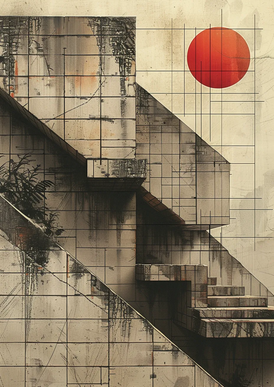 Metal Poster 29.7cm x 42cm Frenchiart scale Still life photography Photographie de nature morte Modern art Arte moderno Art moderne Arte moderna Fotomontaggio Photomontage Fotomontage Fotomontaje Stairs Escaliers Escaleras Treppe Fotografía de la vida muerta Stilllebensfotografie Fotografia di Still Life Thumbnail 1