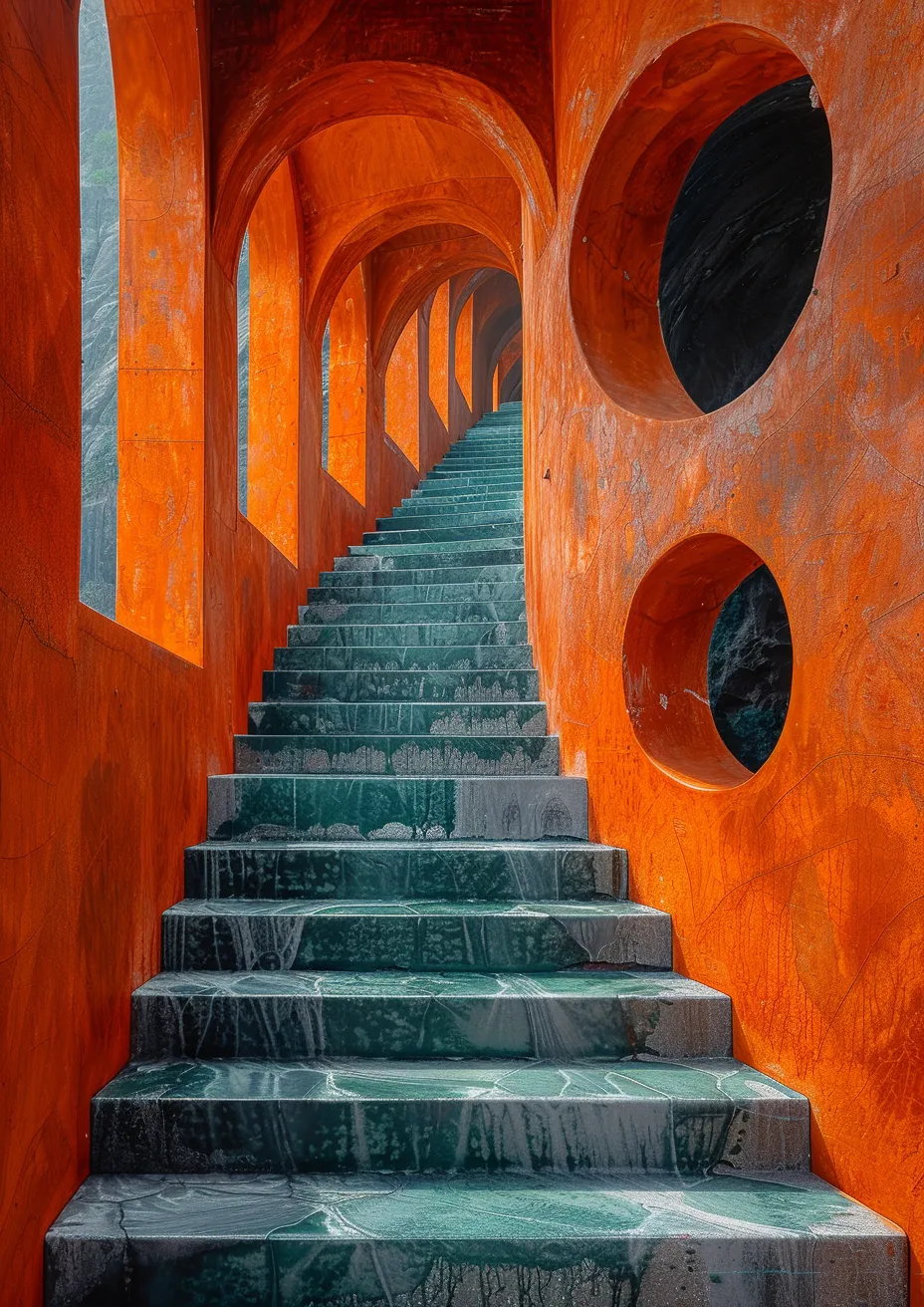 Metal Poster 29.7cm x 42cm Frenchiart orange scale Still life photography Photographie de nature morte Arancia Modern art Arte moderno Art moderne Arte moderna Naranja Stairs Escaliers Escaleras Treppe Fotografía de la vida muerta Stilllebensfotografie Fotografia di Still Life Thumbnail 1