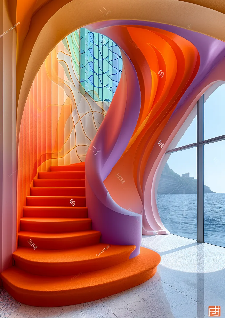 Metal Poster 29.7cm x 42cm Frenchiart Red orange scale design Paint Malen Arancia Modern art Arte moderno Art moderne Arte moderna Naranja Pintar Colore Peinture Progetto Diseño Graphique Grafica Grafik Gráficos Graphics Conception Conception graphique Graphic design Diseño gráfico Grafikdesign Arte frattale Fraktale Kunst Art fractal Fractal art Arte fractal Rot Rouge Rosso Rojo Stairs Escaliers Escaleras Treppe Spiral Spirale Espiral Thumbnail 1