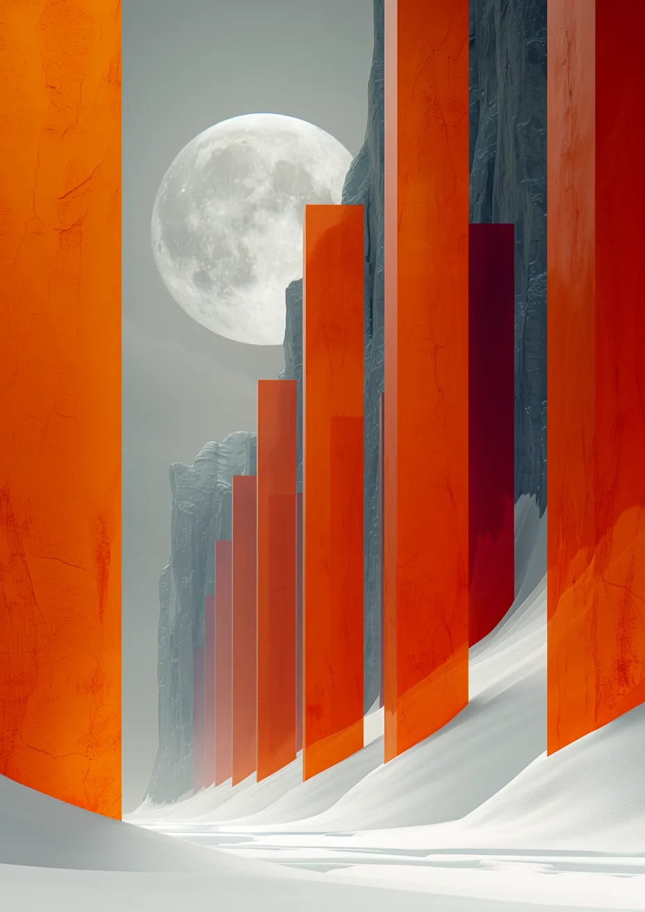 Metal Poster 29.7cm x 42cm Frenchiart orange design Arancia Modern art Arte moderno Art moderne Arte moderna Naranja Progetto Diseño Graphique Grafica Grafik Gráficos Graphics Conception Conception graphique Graphic design Diseño gráfico Grafikdesign Astronomical object Objeto astronómico Astronomisches Objekt Objet astronomique Oggetto astronomico Moon Lune Luna Mond Thumbnail 1