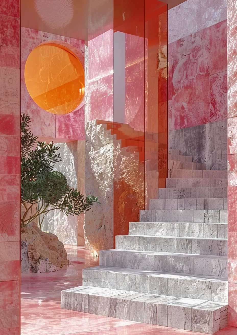 Metal Poster 29.7cm x 42cm Frenchiart Red orange tile Pink Rose Rosa Paint Malen Arancia Modern art Arte moderno Art moderne Arte moderna Naranja Pintar Colore Peinture Diseño floral Blumenmuster Floral design Kreative Künste Arts créatifs Artes creativas Creative arts Rot Rouge Rosso Rojo Natural material Matériau naturel Material natural Materiale naturale Natürliches Material Tuile Teja Fliese Piastrella Design floreale Design floral Arte creative Thumbnail 1