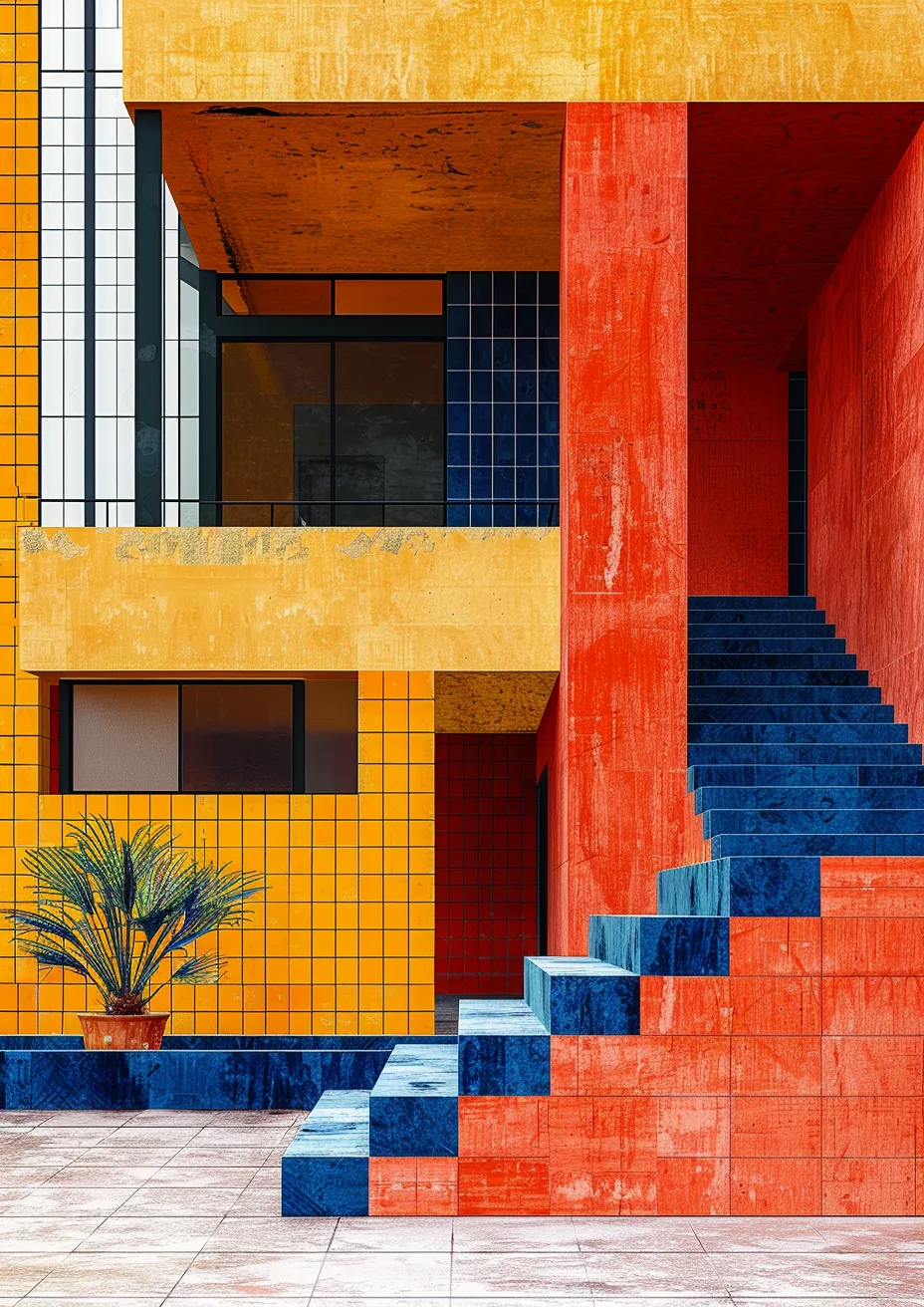 Metal Poster 29.7cm x 42cm Frenchiart Red blue orange yellow design Paint Malen Arancia Naranja Pintar Colore Peinture Gelb Amarillo Progetto Jaune Diseño Giallo Conception Symmetry Simmetria Blu Simetría Symétrie Bleu Azul Blau Symmetrie Rot Rouge Rosso Rojo Thumbnail 1