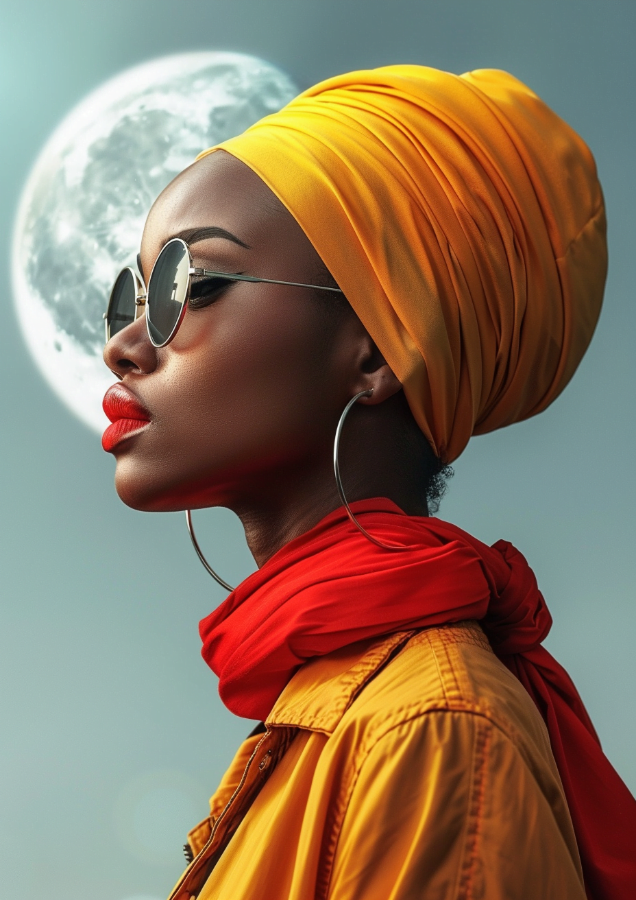 Metal Poster 29.7cm x 42cm Frenchiart sunglasses orange yellow Arancia Naranja Gelb Amarillo Jaune Giallo Lèvres Fotografia di ritratto Moda Labbra Fashion Portrait photography Lips Lippen Photographie de portrait Mode Labios Porträtfotografie Copricapo Casque Casco Sonnenbrille Gafas de sol Lunettes Occhiali Lunettes de soleil Occhiali da sole Goggles Gafas de protección Brille Kopfbedeckung Headgear Pendiente Ohrring Boucle Orecchino Earring Turban Turbante Fotografía de retratos Thumbnail 1