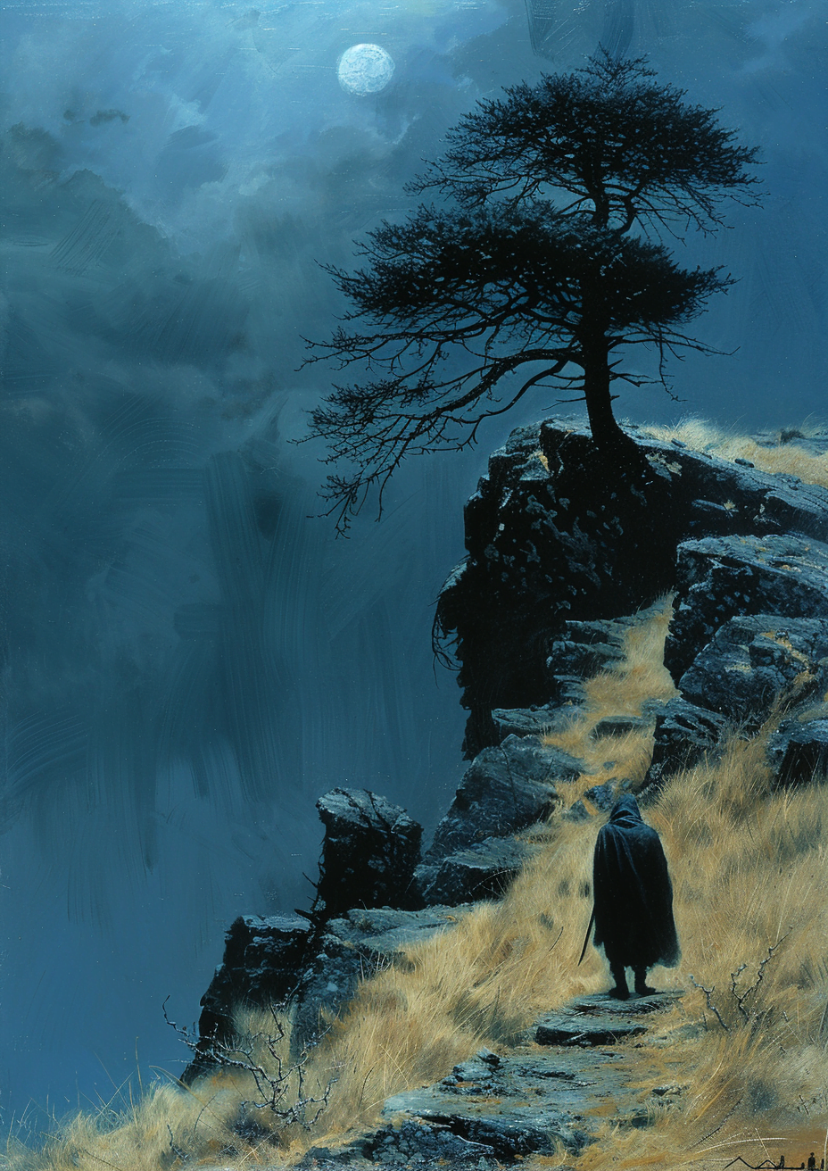 Metal Poster 29.7cm x 42cm Frenchiart cliff CG artwork Digital compositing Composition numérique Composición digital Brouillard Fog Brume Neblina Niebla Nebbia Mist Nebel Viento Wind Vent Vento Meteorological phenomenon Fenómeno meteorológico Phénomène météorologique Meteorologisches Phänomen fenómeno atmosférico atmospheric phenomenon phénomène atmosphérique atmosphärisches Phänomen Crow family Familia de cuervos Moonlight Clair de lune Luz de la luna Mondlicht Chiaro di luna Falaise Acantilado Scogliera Illustration CG CG -Kunstwerk Opere d'arte CG Obras de arte CG Digitales Kompositing Compositing digitale Crow -Familie Famille de corbeau Famiglia di corvo Thumbnail 1