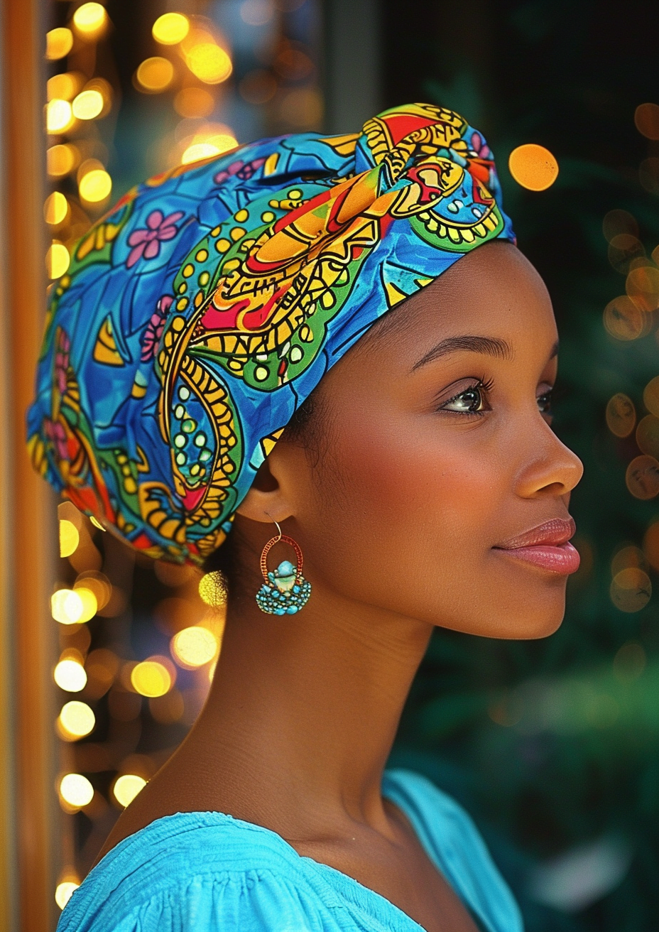 Metal Poster 29.7cm x 42cm Frenchiart orange yellow tradition Arancia Naranja Gelb Amarillo Jaune Giallo Felicidad Felicità Happiness Glück Bonheur Smile Sourire Sonrisa Sorriso Lächeln Copricapo Headpiece Fuente Casque Casco Kopfbedeckung Headgear Pendiente Ohrring Boucle Orecchino Earring Tradición Tradizione Foulard Turban Turbante Kerchief Pañuelo Kopftuch Thumbnail 1