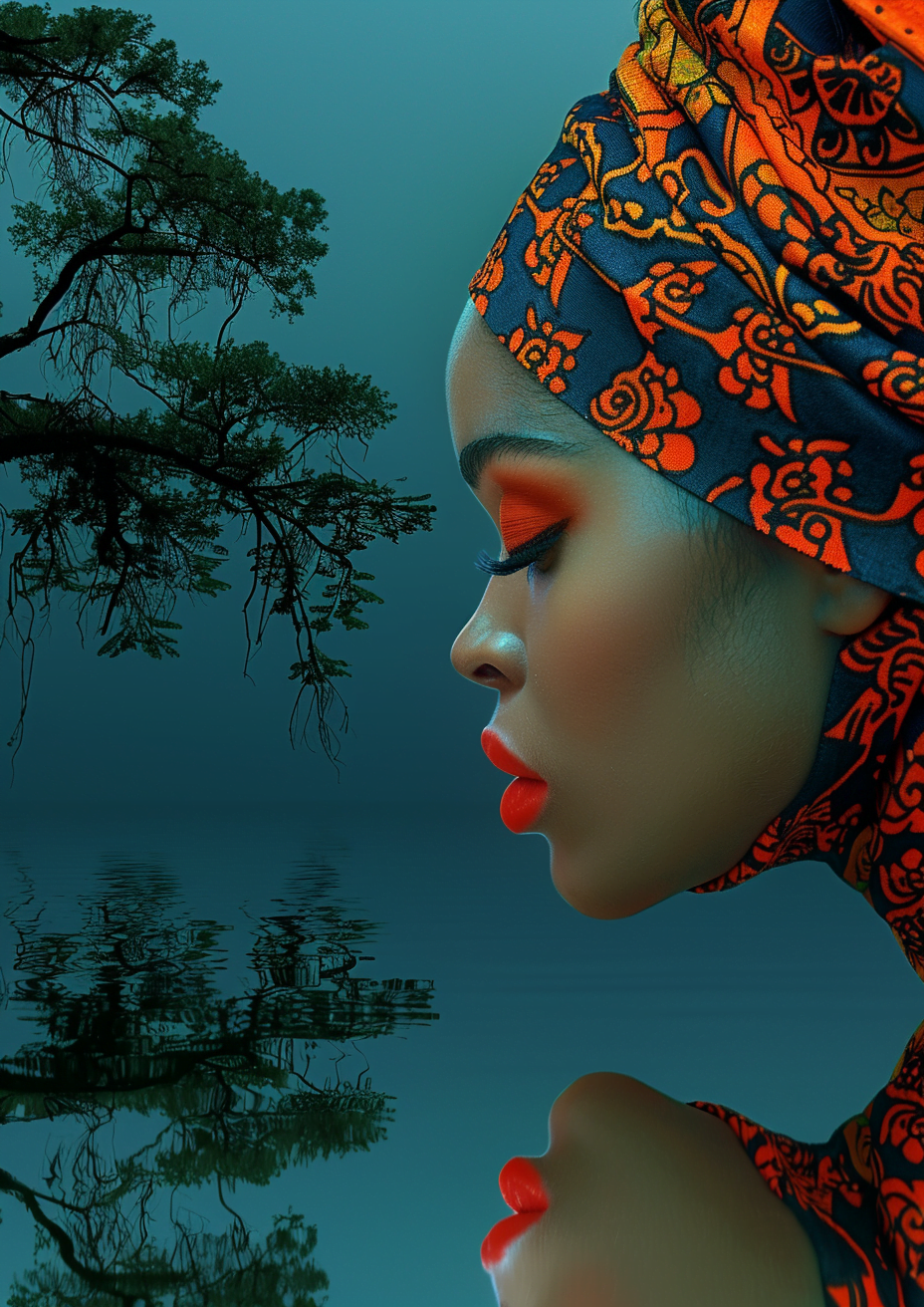 Metal Poster 29.7cm x 42cm Frenchiart orange Arancia Naranja Graphique Grafica Grafik Gráficos Graphics Copricapo Casque Casco Kopfbedeckung Headgear Palm trees Palmiers Palmeras Palmen Palme Thumbnail 1