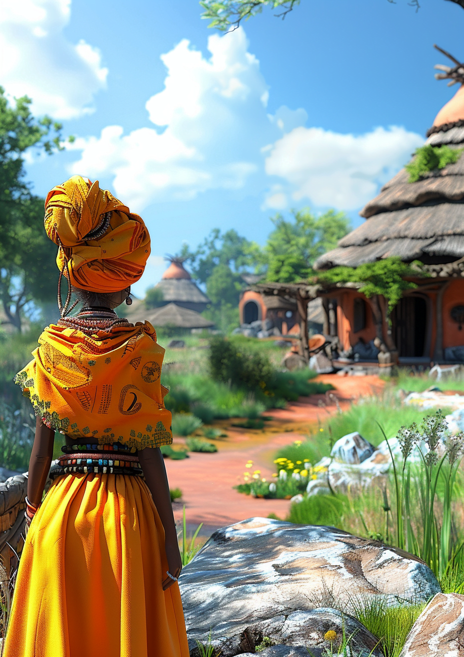 Metal Poster 29.7cm x 42cm Frenchiart orange tradition Arancia Naranja Copricapo Casque Casco Kopfbedeckung Headgear Hut Cabane Cabaña Hütte Capanna Palm trees Palmiers Palmeras Palmen Palme People in nature Menschen in der Natur Tradición Tradizione Village Aldea Dorf Villaggio Stock photography Tribe Tribu Stamm Personnes dans la nature Gente en la naturaleza Persone in natura Photographies de stock Banco de fotografías Stock Fotografie Thumbnail 1