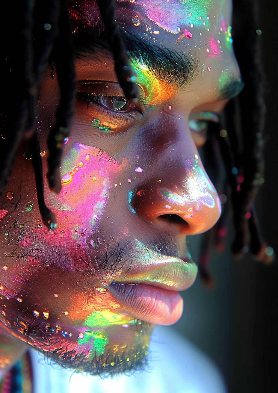 Metal Poster 29.7cm x 42cm Frenchiart Paint Malen Pintar Colore Peinture Lèvres Fotografia di ritratto Labbra Portrait photography Lips Lippen Photographie de portrait Labios Porträtfotografie Cheveux noirs Capelli neri Cabello negro Black hair Fotografía de retratos Schwarzes Haar Thumbnail 1