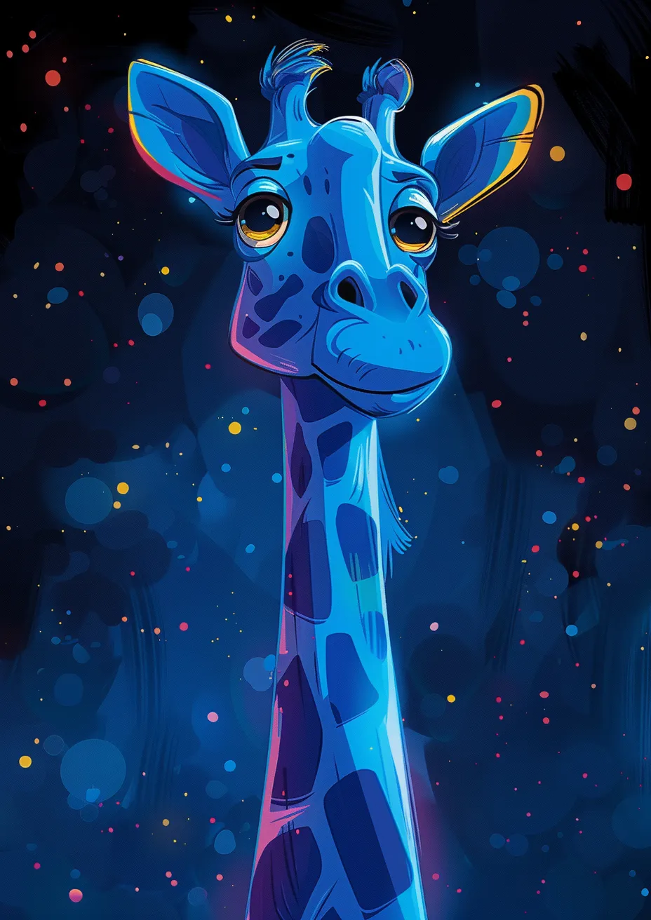 Metal Poster 29.7cm x 42cm Frenchiart blue animation illustration cartoon Snout Hocico Graphique Schnauze Grafica Muso Grafik Museau Gráficos Graphics Conception graphique Graphic design Diseño gráfico Grafikdesign Karikatur Animazione Animación Ilustración Animated cartoon Zeichentrickfilm Illustrazione Dessin animé Cartone animato Dibujos animados Blu Bleu Azul Blau Giraffids Giraffe Girafe Jirafas Jirafa Giraffidi Giraffa Cartone animato animato Caricatura animada Giraffides