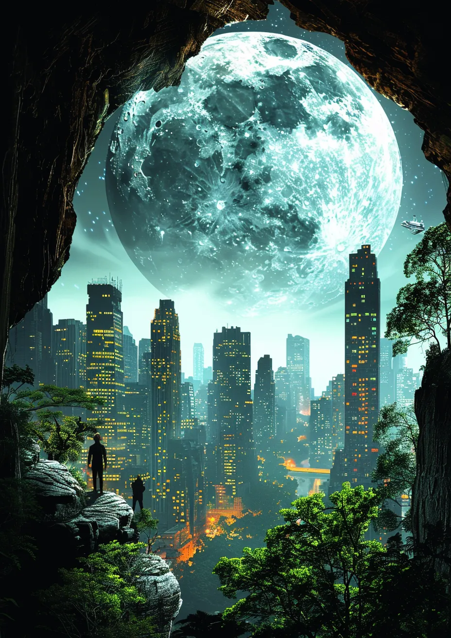 Metal Poster 29.7cm x 42cm Frenchiart tower Astronomical object Objeto astronómico Astronomisches Objekt Objet astronomique Oggetto astronomico Paesaggio urbano Cityscape Stadtbild Paysage urbain Paisaje urbano Turm Wolkenkratzer Skyscraper Rascacielos Gratte-ciel Tour Grattacielo Torre High-rise building Edificio de gran altura Moon Lune Luna Mond Full moon Pleine lune Luna llena Vollmond Luna piena City Ville Ciudad Stadt Città Metropolis Métropole Metrópoli Metropolitan area Área metropolitana Metropolregion Hochhausgebäude Edificio grattacielo Région métropolitaine Thumbnail 1
