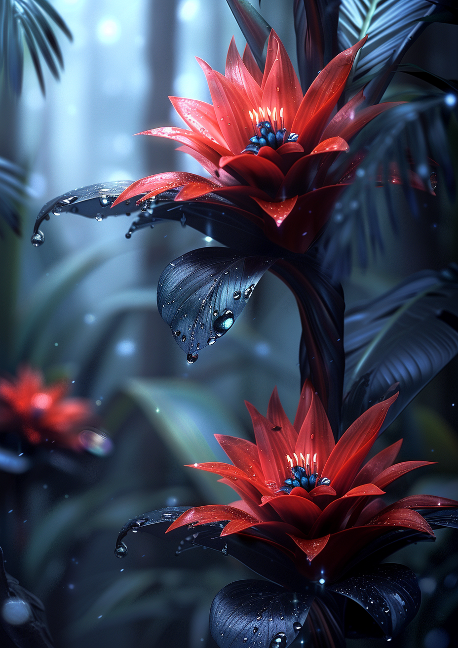Metal Poster 29.7cm x 42cm Frenchiart Red Macro photography Fotografía macro Makrofotografie Blume Petal Pétale Fiore Pétalo Blütenblatt Flower Flor Fleur Arte frattale Fraktale Kunst Art fractal Fractal art Arte fractal Planta con flores Plante à fleurs Flowering plant Rot Rouge Rosso Rojo Bromeliads Bromelias Bromelien Dicotyledon Dicotiledón Dicotiledone Blütepflanze Macro-photographie Macro fotografia Pianta fiorita Broméliaces Bromelia Thumbnail 1