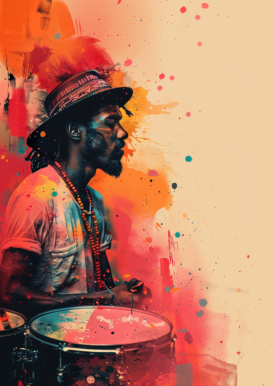 Metal Poster 29.7cm x 42cm Frenchiart sombrero hat Copricapo Casco Coiffe Kopfbedeckung Headgear Sun hat Chapeau Chapeau de soleil Sombrero para el sol Hut Sonnenhut Cappello Cappello da sole Fedora Feutre Musical instrument Instrument de musique Instrumento musical Musikinstrument Strumento musicale Musician Musicien Músico Musiker Musicista Performing Arts Arts de la scène Artes escénicas Darstellende Kunst Arti performative Pop music Musique pop Música pop Popmusik Membranophone Percussion Membranófono Percusión Schlagzeug Membranophon Percussione Thumbnail 1