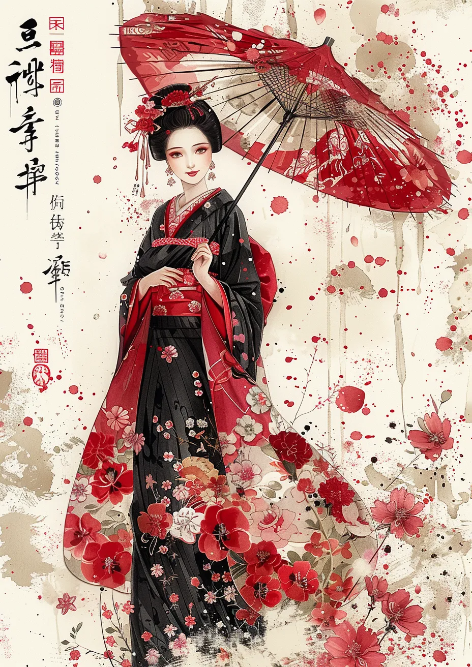 kimono_umbrella_bow_groom_jinrikisha_agaric_shoji_dragonfly_sombrero_mushroom_Japan_169677