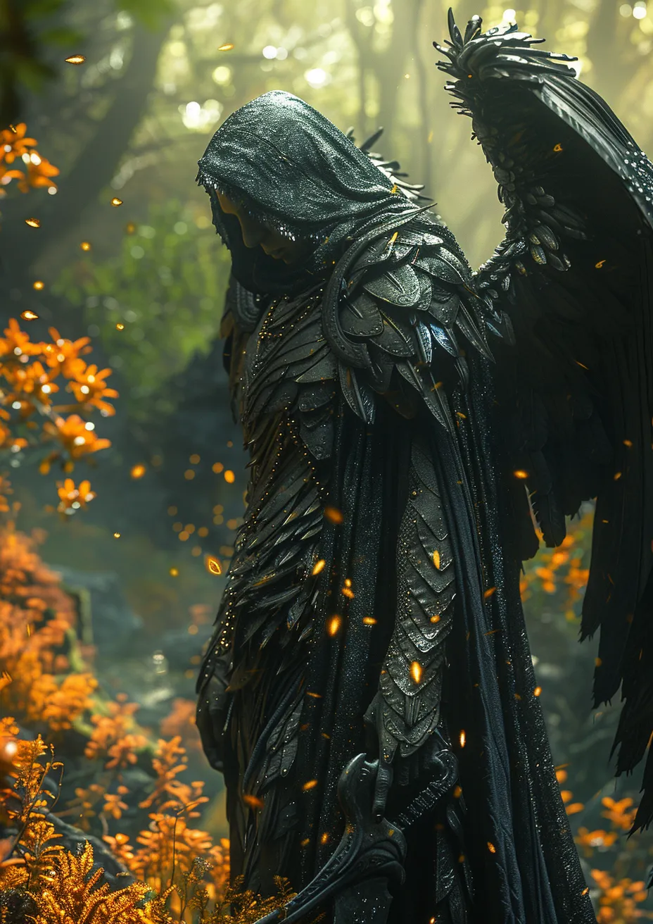 Metal Poster 29.7cm x 42cm Frenchiart cloak feather wing CG artwork Ilustraciones generadas por computadora Personaggio immaginario Personaje ficticio Fiktiver Charakter Personnage fictif Supernatural creature Creatura soprannaturale Creatura mitica CG-Grafik Criatura sobrenatural Grafica CG Fictional character Übernatürliches Wesen Créature surnaturelle Création CG Créature mythique Mythical creature Mythisches Wesen Criatura mítica Mythology Armour Costume Armure Mitologia Armadura Armatura Mythologie Rüstung Kostüm Traje Capa Manteau Mantello Mantel Aile Flügel Ala Plume Piuma Feder Pluma Thumbnail 1